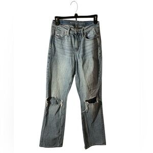 American Eagle Light Wash Distressed 90’s Bootcut Jeans